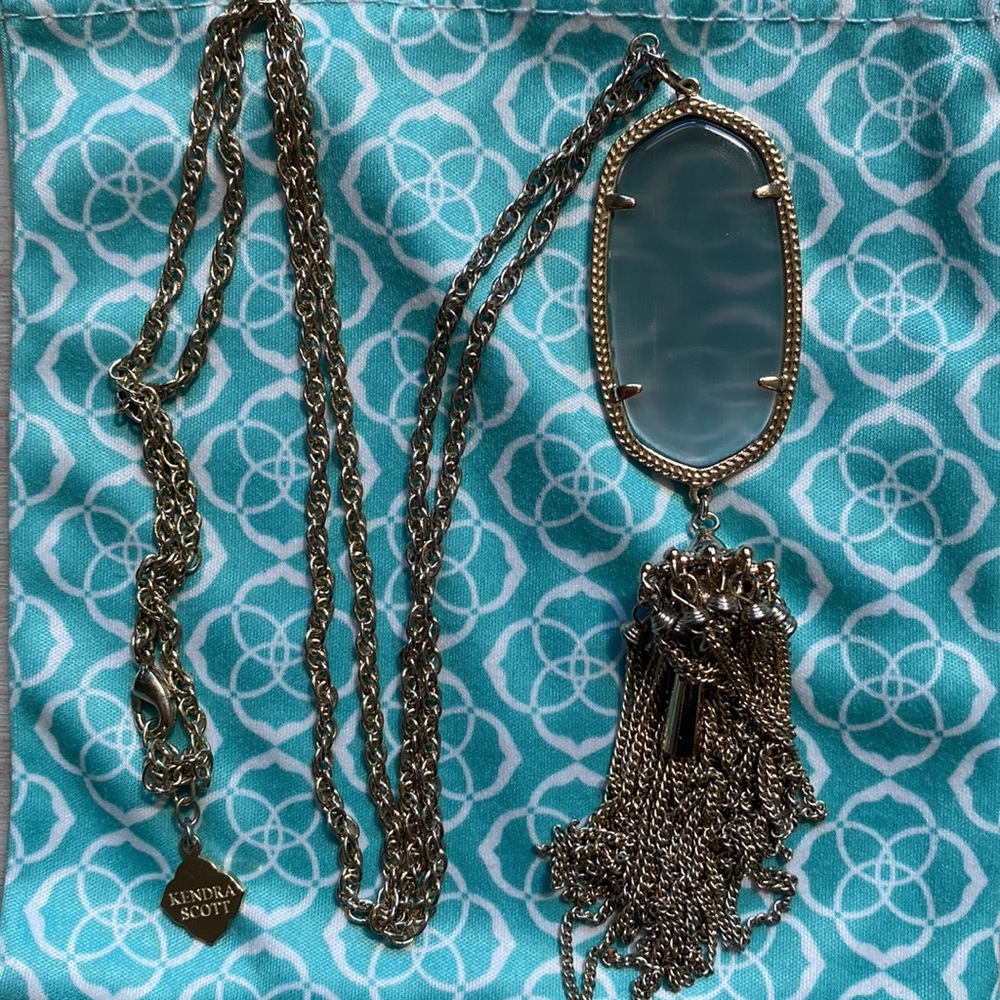 Kendra Scott Rayne gray iridescent necklace